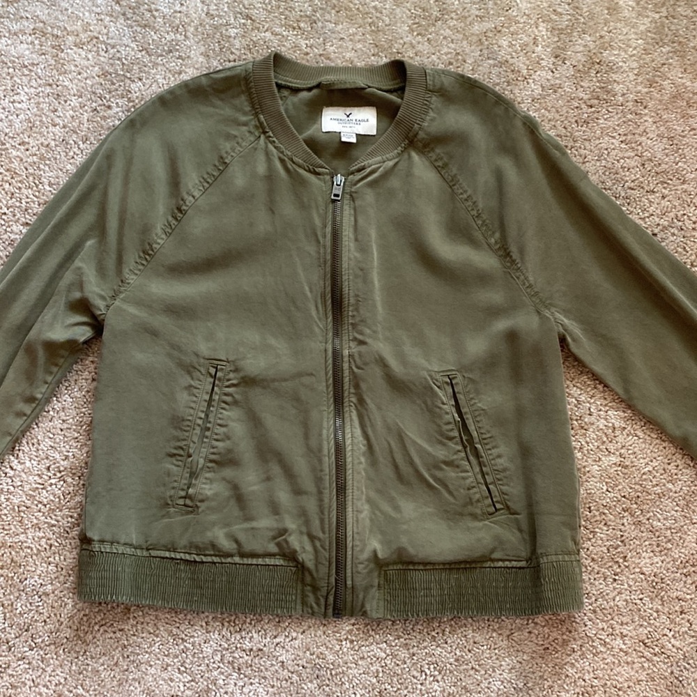 American Eagle green bomber jacket